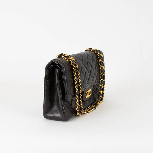 Chanel Vintage Black Classic Medium Double  Flap Shoulder Bag