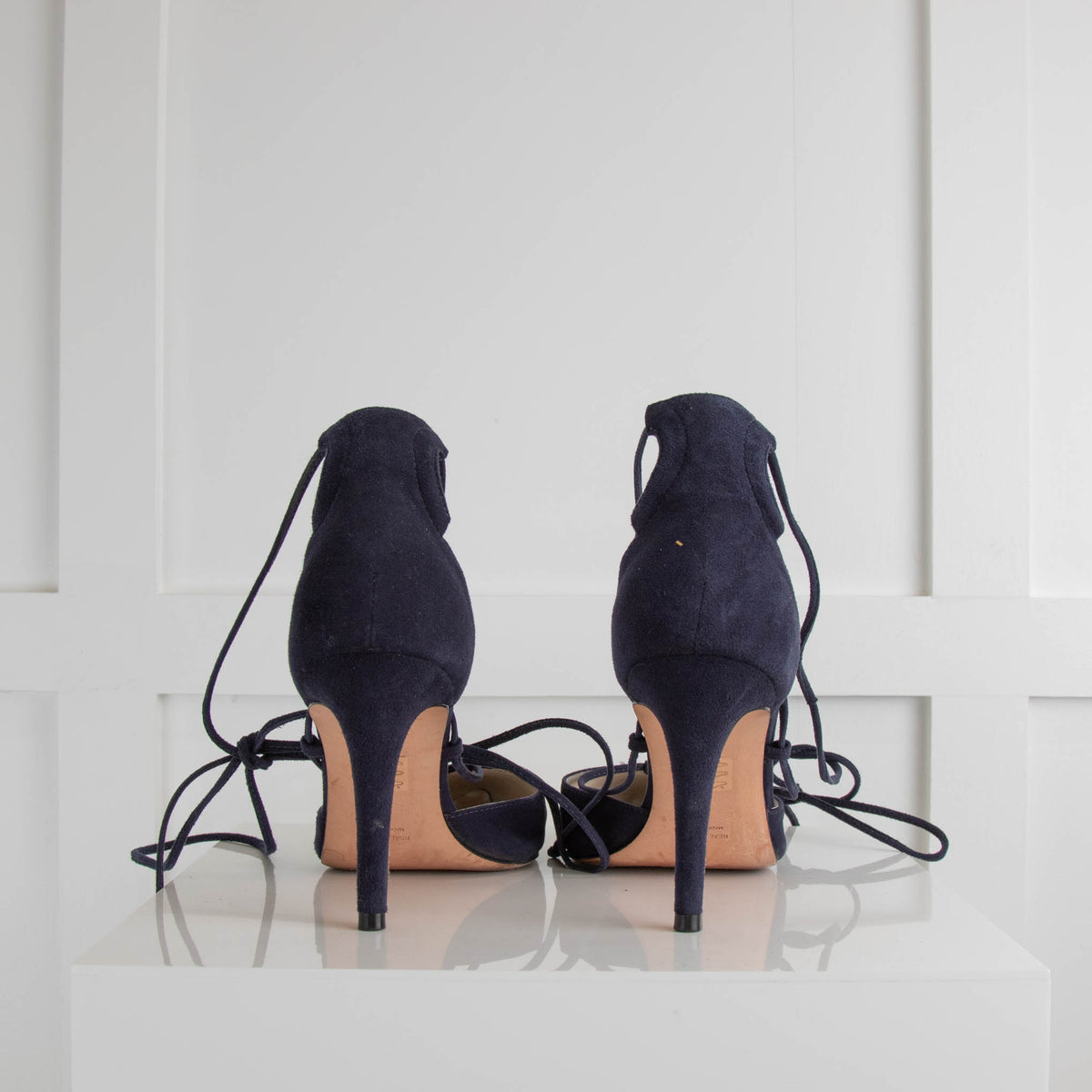 Iris & Ink Navy Suede Heeled Shoes