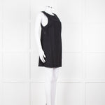 Free People Black Cotton Linen Blend Sleeveless Scoop Back Mini Dress