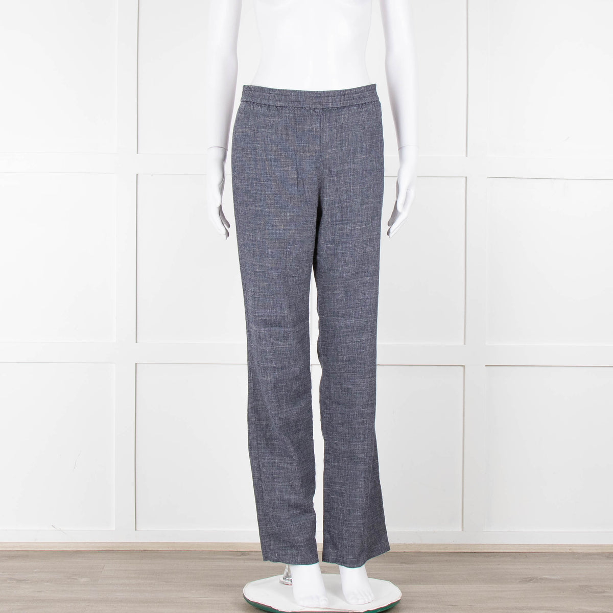 Theory Blue Linen Blend Elasticated Waist Trousers