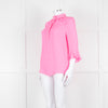 Pom Lampson Hot Pink Silk Frill Trim Sleeve Blouse
