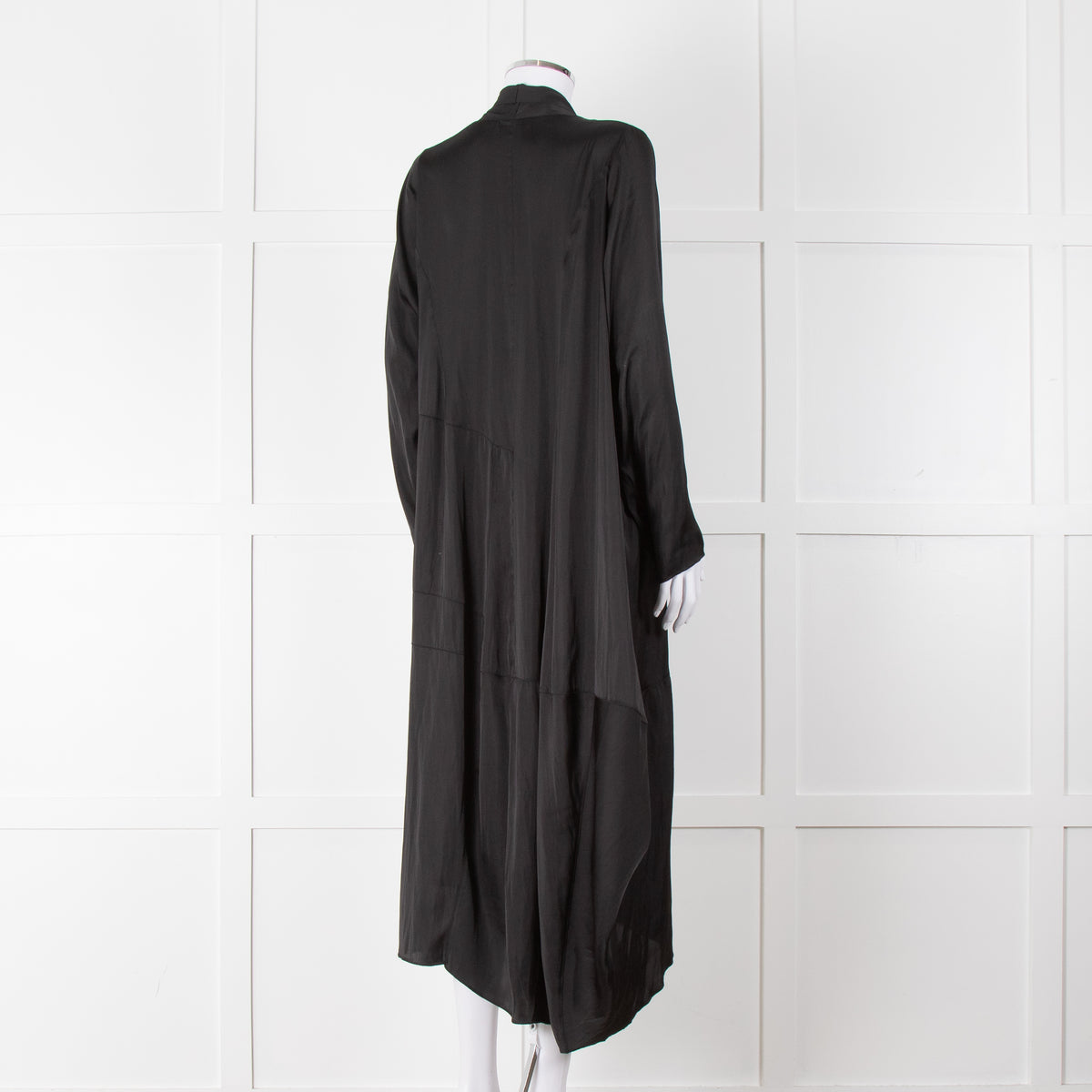 NU Black Kaftan Style Duster Coat