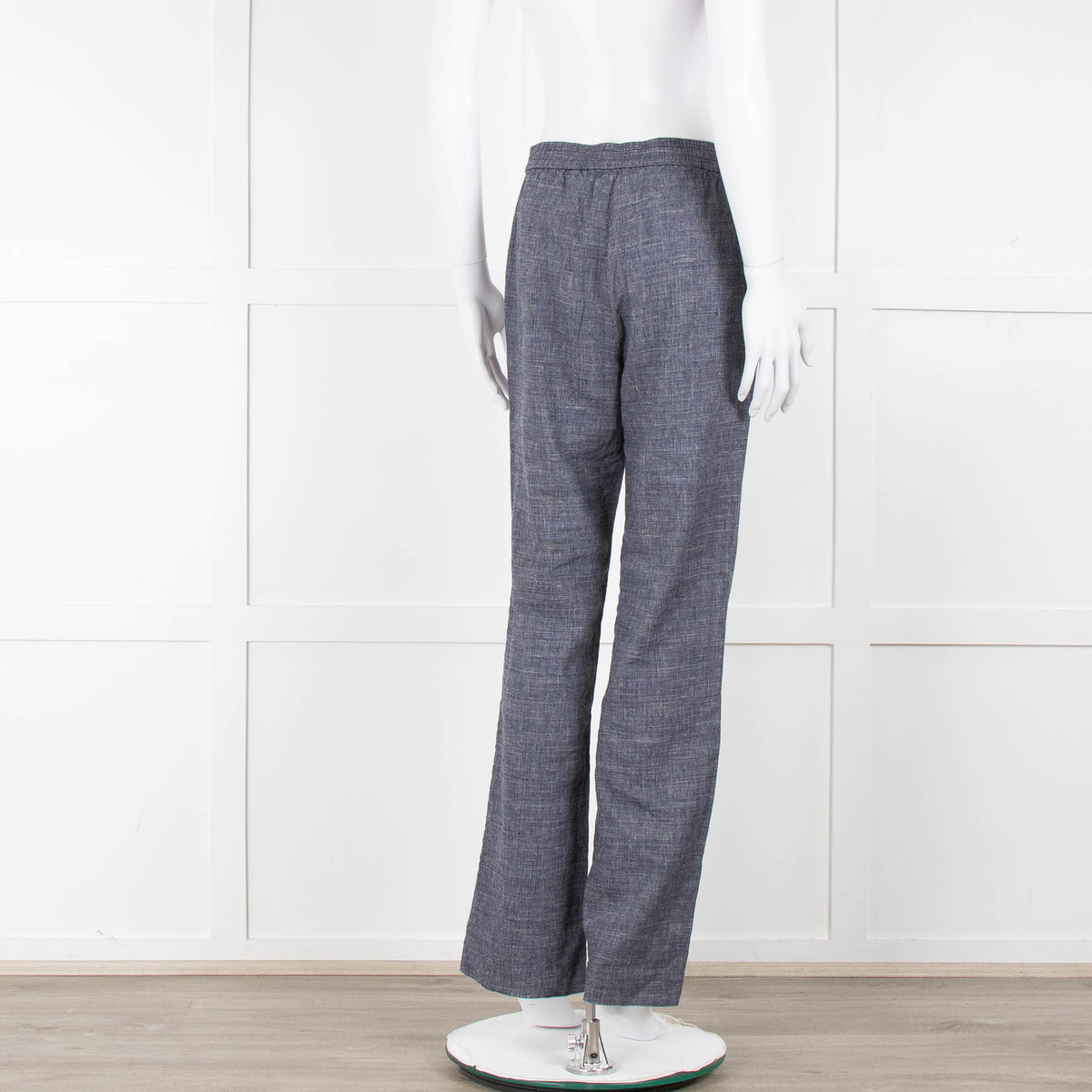 Theory Blue Linen Blend Elasticated Waist Trousers