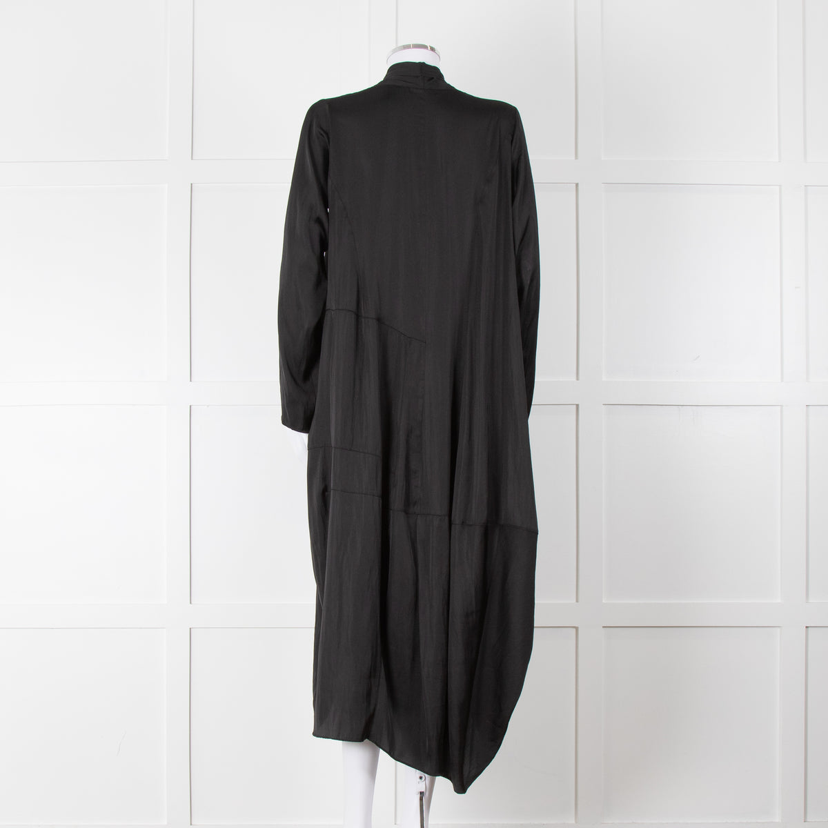 NU Black Kaftan Style Duster Coat