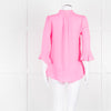 Pom Lampson Hot Pink Silk Frill Trim Sleeve Blouse