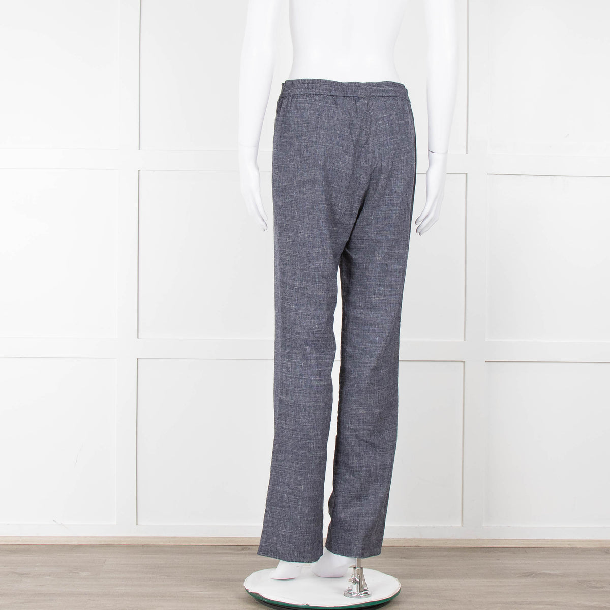 Theory Blue Linen Blend Elasticated Waist Trousers