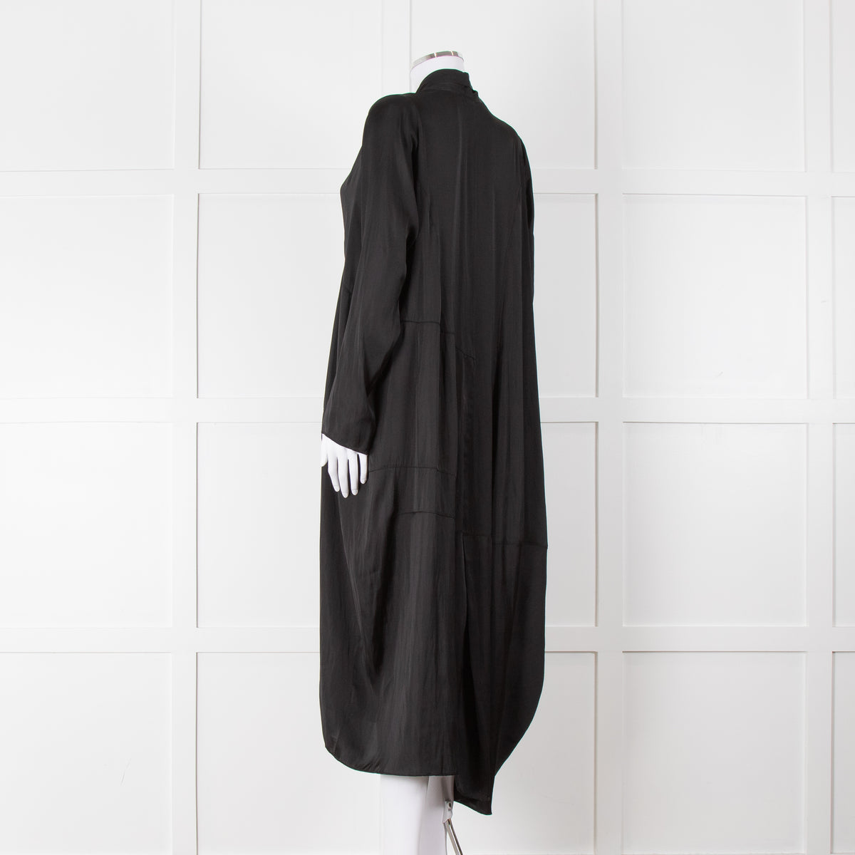 NU Black Kaftan Style Duster Coat
