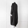 NU Black Kaftan Style Duster Coat