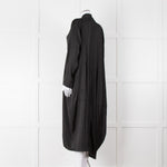 NU Black Kaftan Style Duster Coat