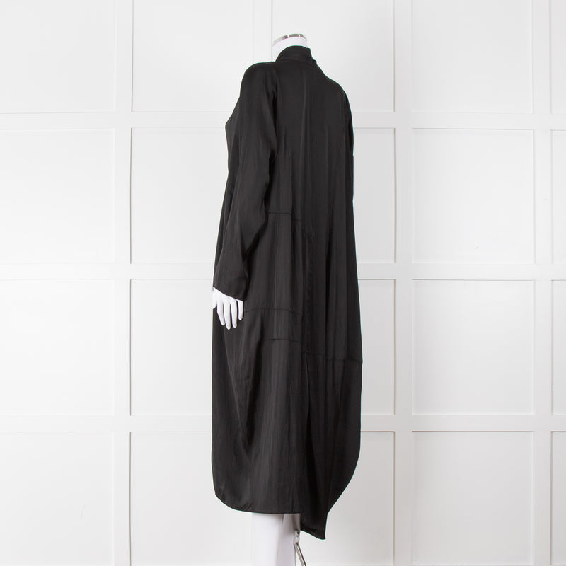 NU Black Kaftan Style Duster Coat