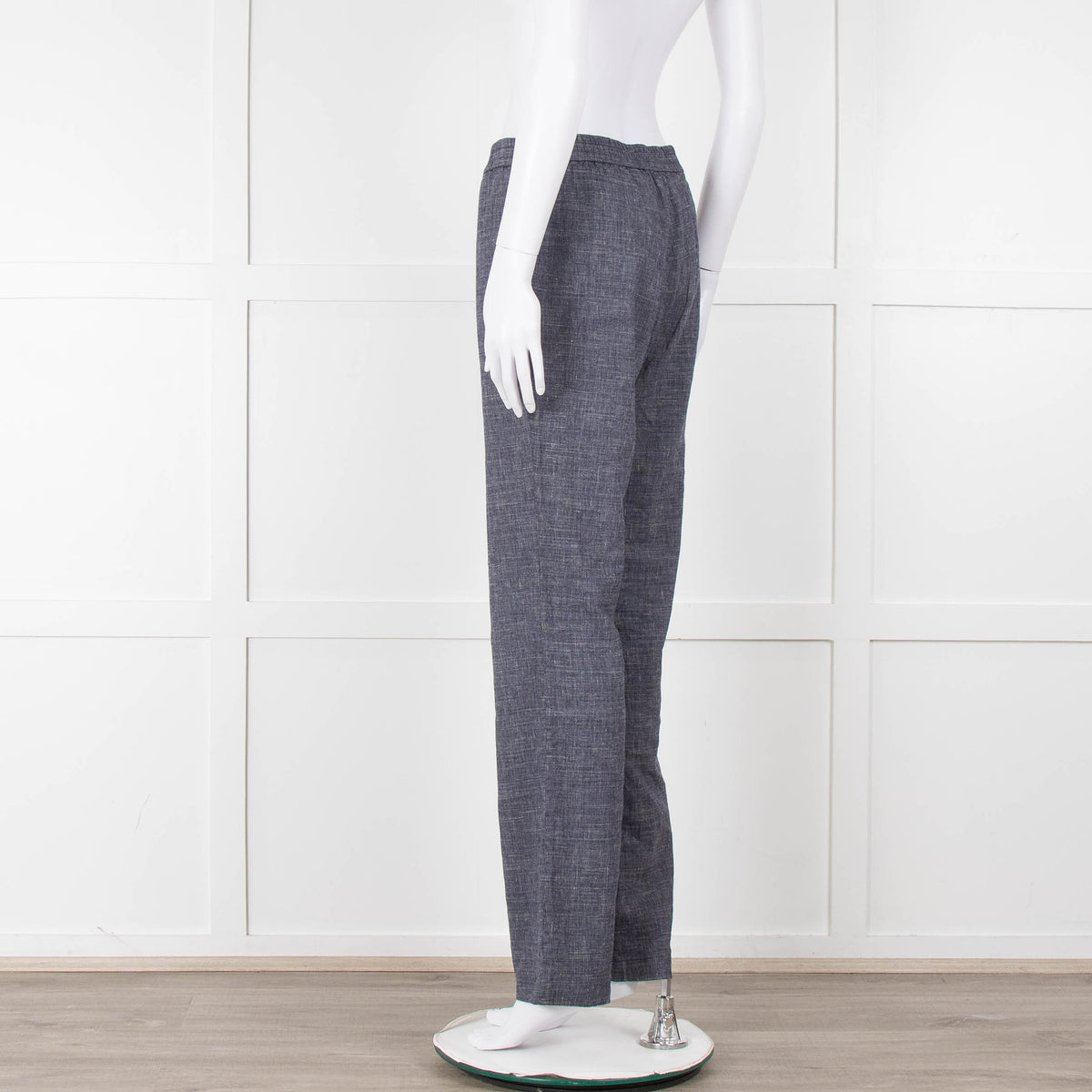 Theory Blue Linen Blend Elasticated Waist Trousers
