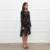 A.L.C Black Floral Long Sleeve Lace Detail Dress