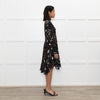 A.L.C Black Floral Long Sleeve Lace Detail Dress