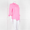 Pom Lampson Hot Pink Silk Frill Trim Sleeve Blouse