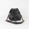 Chanel Vintage Black Leather Drawstring Bucket Bag