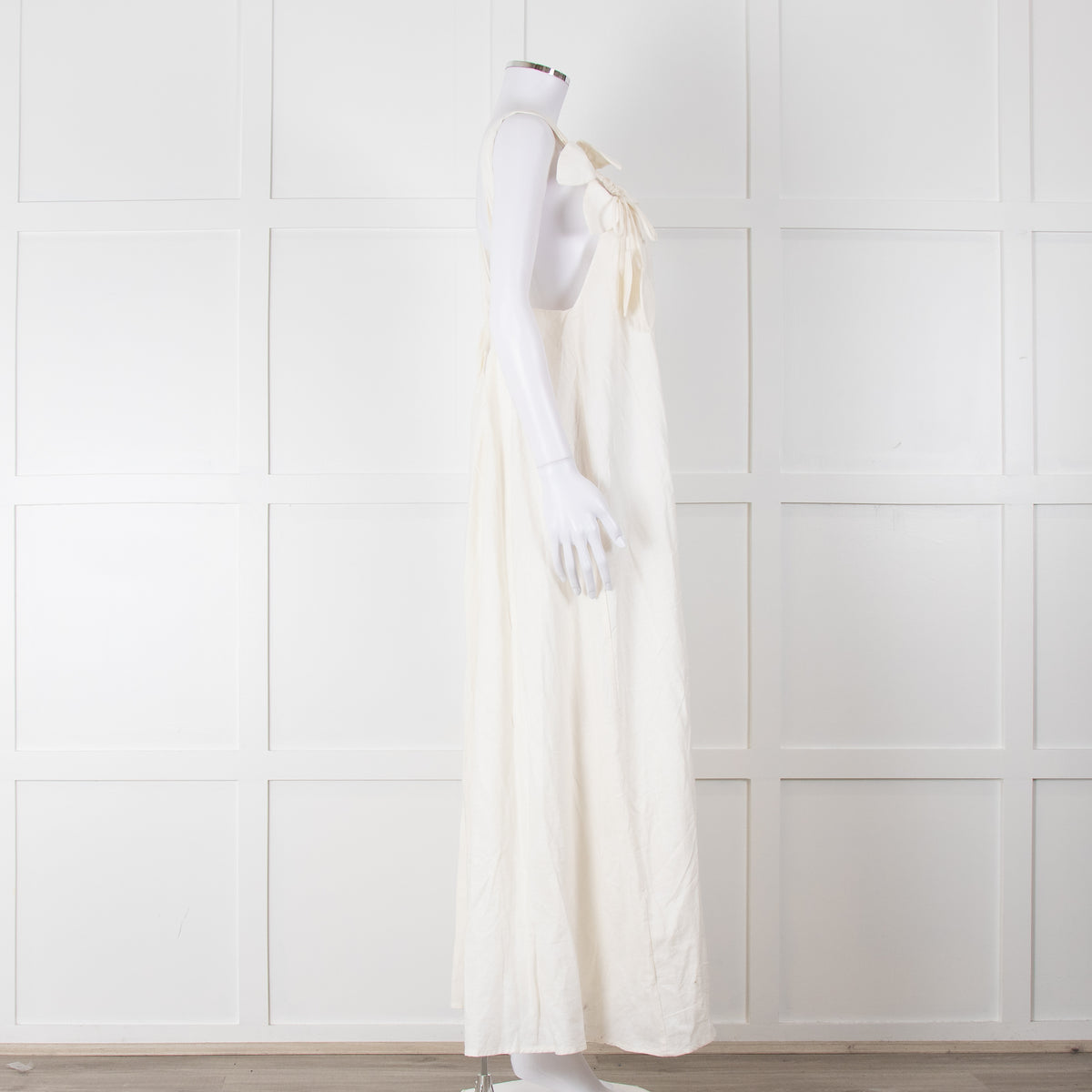 Farm Rio White Linen Maxi Strap Dress