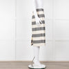 Burberry Cream Grey Striped Pencil Skirt