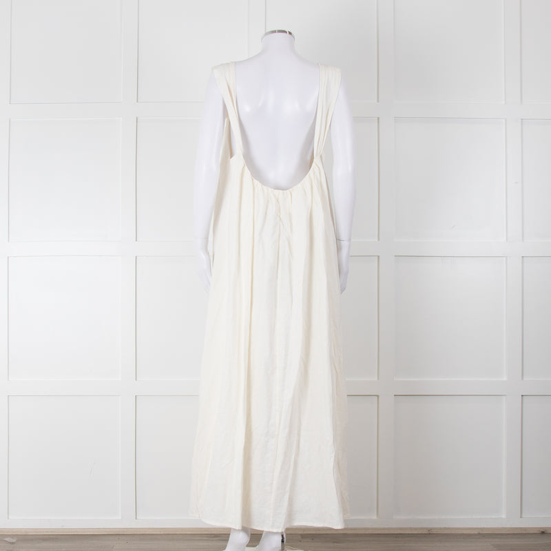 Farm Rio White Linen Maxi Strap Dress