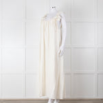 Farm Rio White Linen Maxi Strap Dress