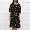 Preen By Thornton Bregazzi Black Pink Floral Midi Dress