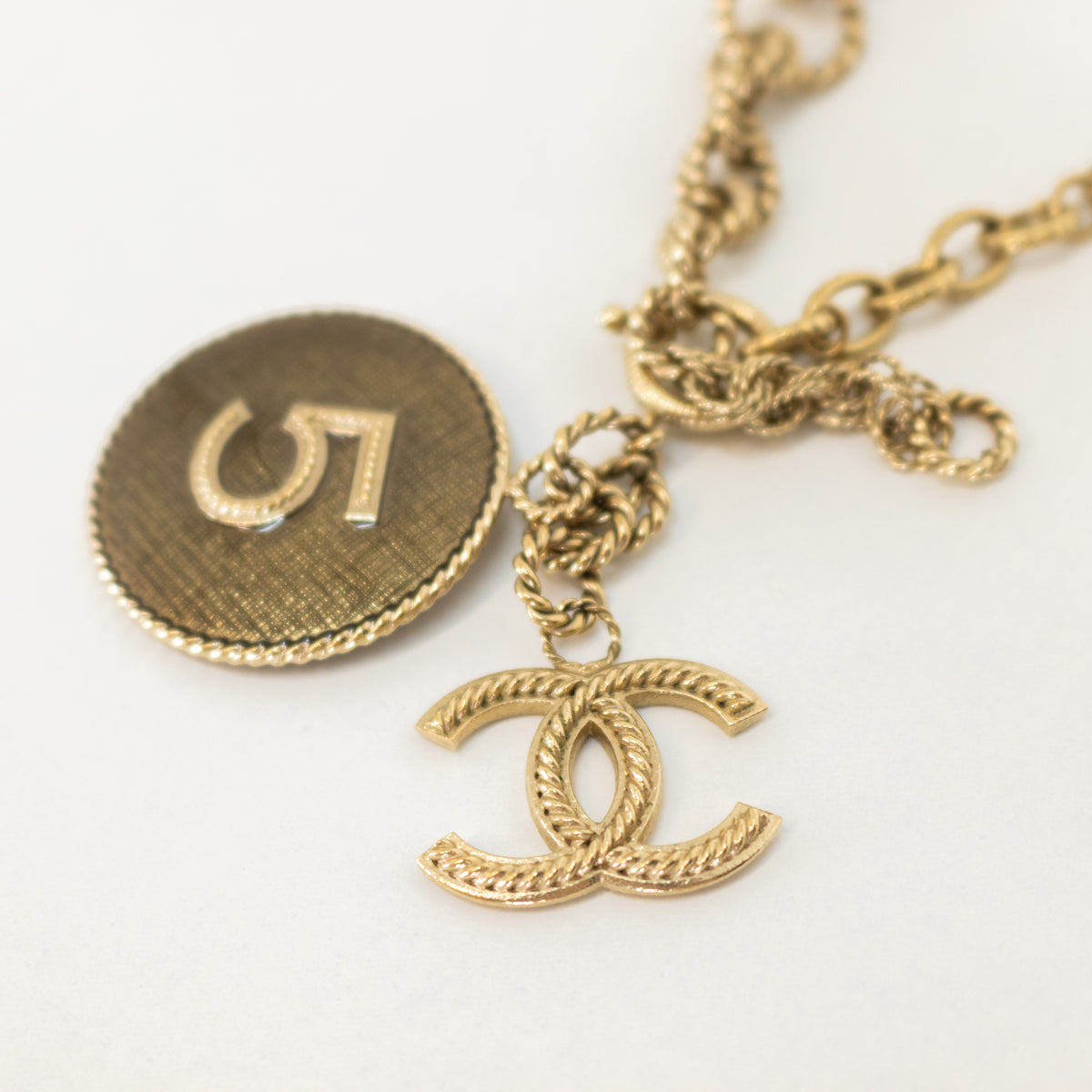 Chanel Champagne Gold CC No.5 Bracelet