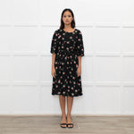 Preen By Thornton Bregazzi Black Pink Floral Midi Dress