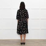Preen By Thornton Bregazzi Black Pink Floral Midi Dress