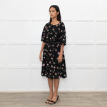 Preen By Thornton Bregazzi Black Pink Floral Midi Dress