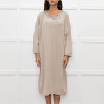 Fabiana Filippi Beige Chain Trim Merino Wool Knit Dress
