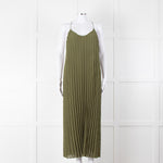 Scotch and Soda Khaki Plisse Maxi Dress