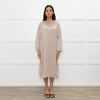 Fabiana Filippi Beige Chain Trim Merino Wool Knit Dress