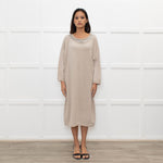 Fabiana Filippi Beige Chain Trim Merino Wool Knit Dress