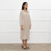 Fabiana Filippi Beige Chain Trim Merino Wool Knit Dress
