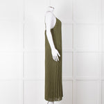 Scotch and Soda Khaki Plisse Maxi Dress