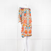 Temperley Grey Orange Floral Silk Tunic Dress