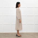 Fabiana Filippi Beige Chain Trim Merino Wool Knit Dress