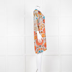 Temperley Grey Orange Floral Silk Tunic Dress