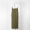 Scotch and Soda Khaki Plisse Maxi Dress