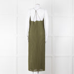 Scotch and Soda Khaki Plisse Maxi Dress