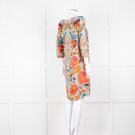 Temperley Grey Orange Floral Silk Tunic Dress