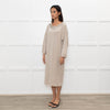 Fabiana Filippi Beige Chain Trim Merino Wool Knit Dress