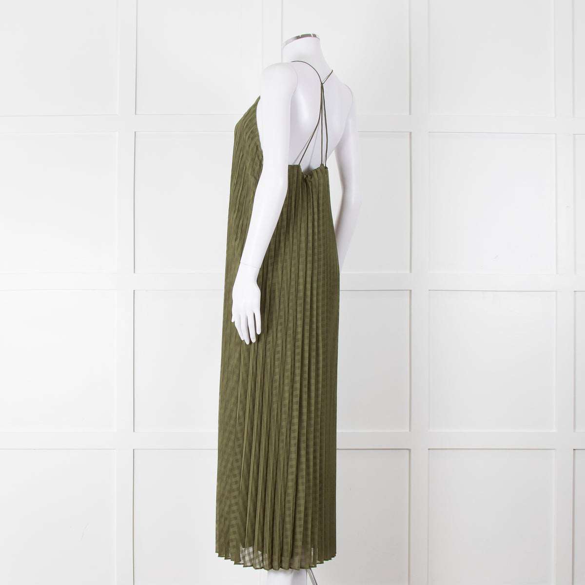 Scotch and Soda Khaki Plisse Maxi Dress