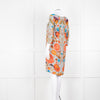 Temperley Grey Orange Floral Silk Tunic Dress
