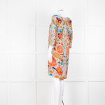 Temperley Grey Orange Floral Silk Tunic Dress