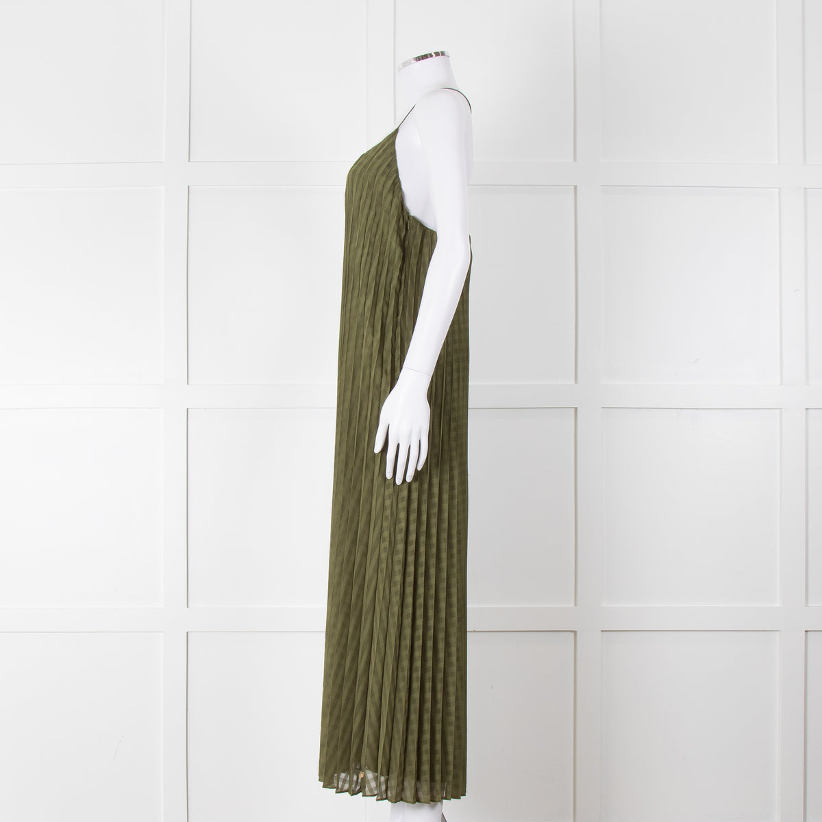Scotch and Soda Khaki Plisse Maxi Dress