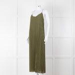 Scotch and Soda Khaki Plisse Maxi Dress