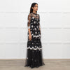 Needle & Thread Grey White Embroidery Tiered Net Maxi Dress