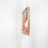 Temperley Grey Orange Floral Silk Tunic Dress