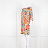 Temperley Grey Orange Floral Silk Tunic Dress