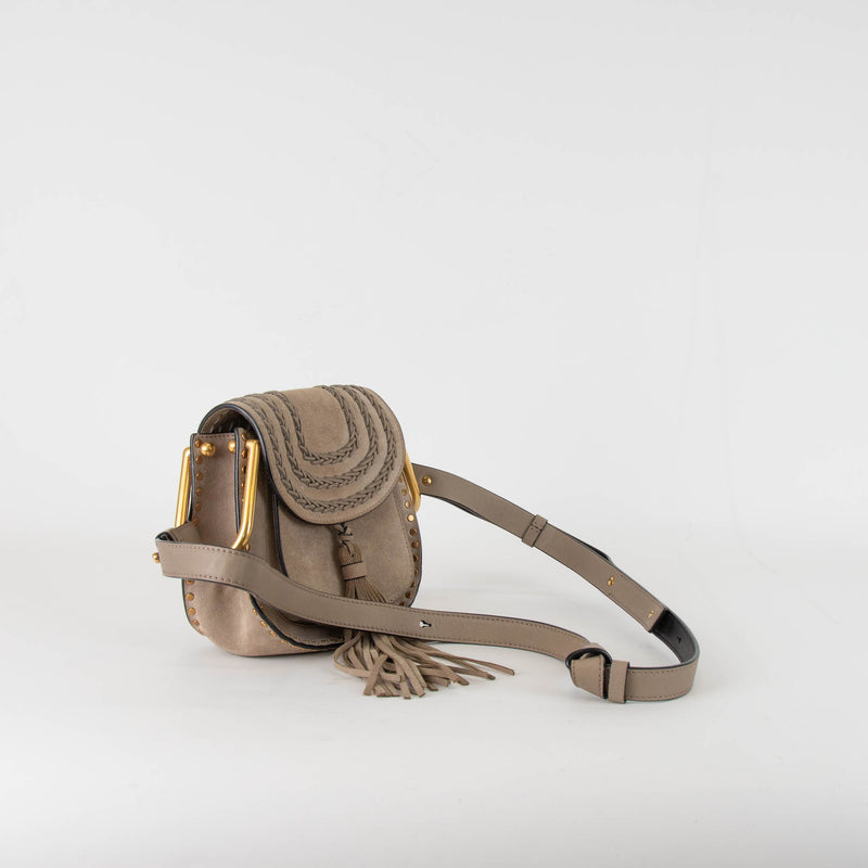 Chloe Grey Hudson Small Suede Shoulder Bag